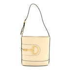 Arabella Calfskin Horsebit 73 Mini Bucket Bag White