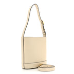 Arabella Calfskin Horsebit 73 Mini Bucket Bag White