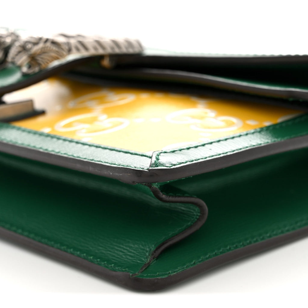 Azalea Calfskin GG Monogram Bi-Color Debossed Small Dionysus Shoulder Bag Stone Topaz Mystic White Emerald