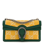 Azalea Calfskin GG Monogram Bi-Color Debossed Small Dionysus Shoulder Bag Stone Topaz Mystic White Emerald