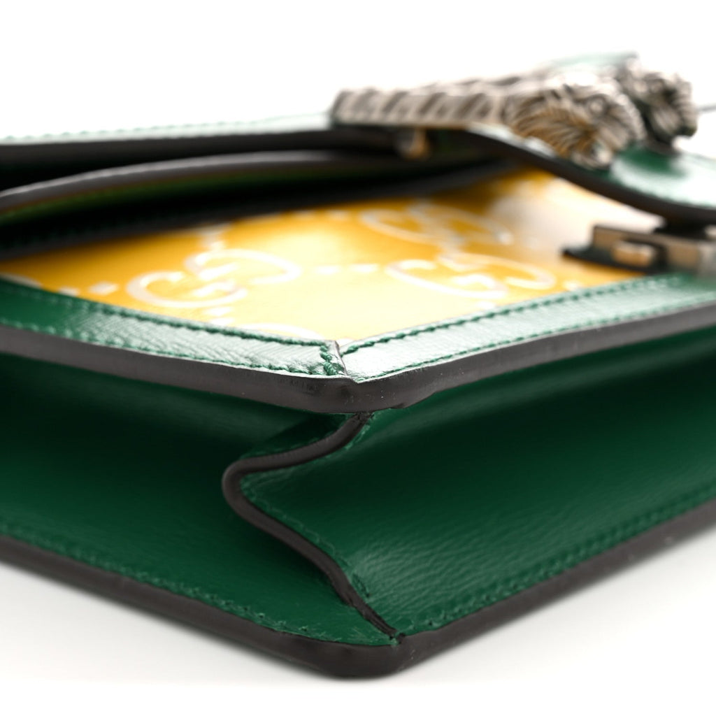 Azalea Calfskin GG Monogram Bi-Color Debossed Small Dionysus Shoulder Bag Stone Topaz Mystic White Emerald