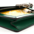 Azalea Calfskin GG Monogram Bi-Color Debossed Small Dionysus Shoulder Bag Stone Topaz Mystic White Emerald
