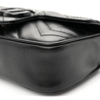 Calfskin Matelasse Monochrome GG Marmont Chain Belt Bag Black