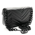 Calfskin Matelasse Monochrome GG Marmont Chain Belt Bag Black