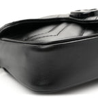 Calfskin Matelasse Monochrome GG Marmont Chain Belt Bag Black