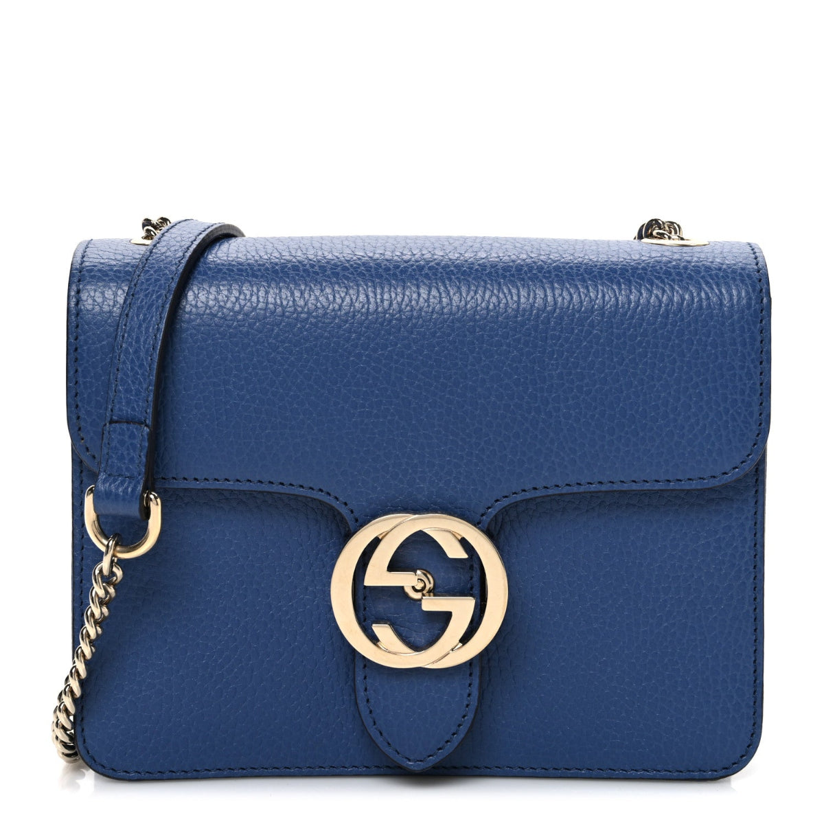 Dollar Calfskin Small Interlocking G Shoulder Bag Caspian