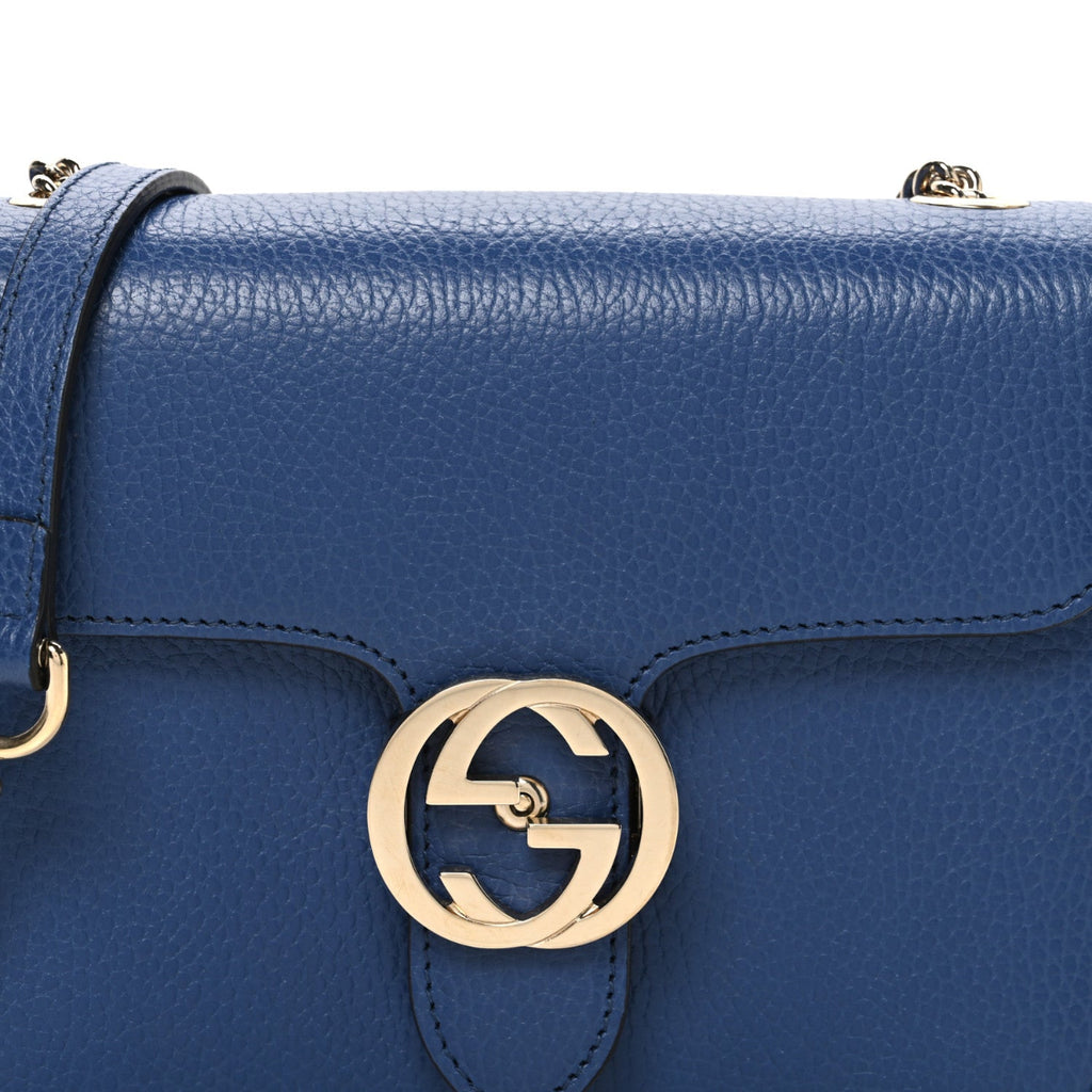 Dollar Calfskin Small Interlocking G Shoulder Bag Caspian