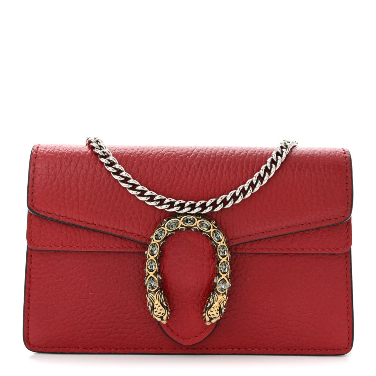 Dollar Calfskin Swarovski Crystal Small Dionysus Shoulder Bag Hibiscus Red