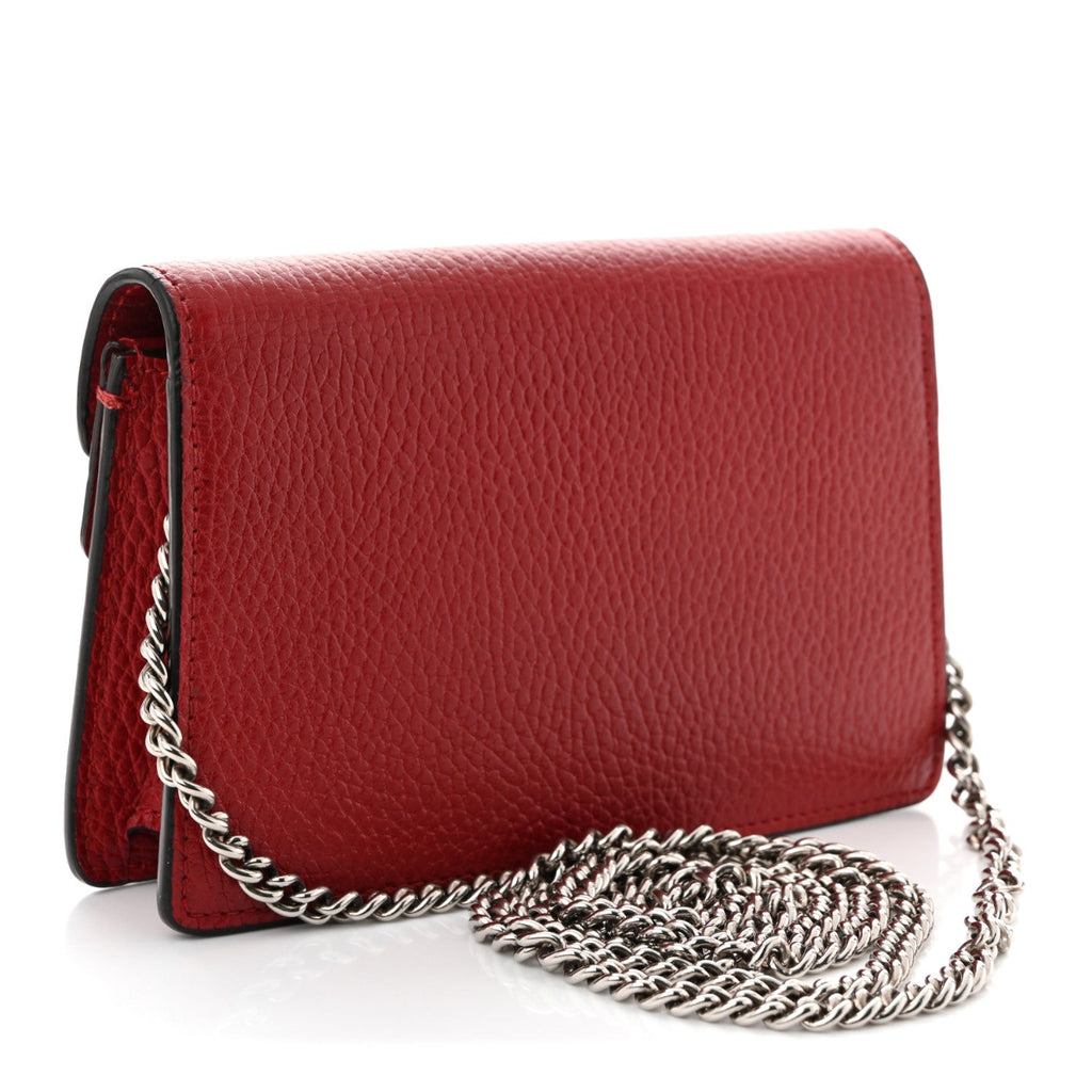 Dollar Calfskin Swarovski Crystal Small Dionysus Shoulder Bag Hibiscus Red