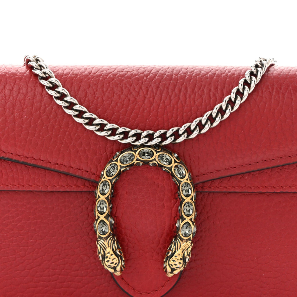 Dollar Calfskin Swarovski Crystal Small Dionysus Shoulder Bag Hibiscus Red