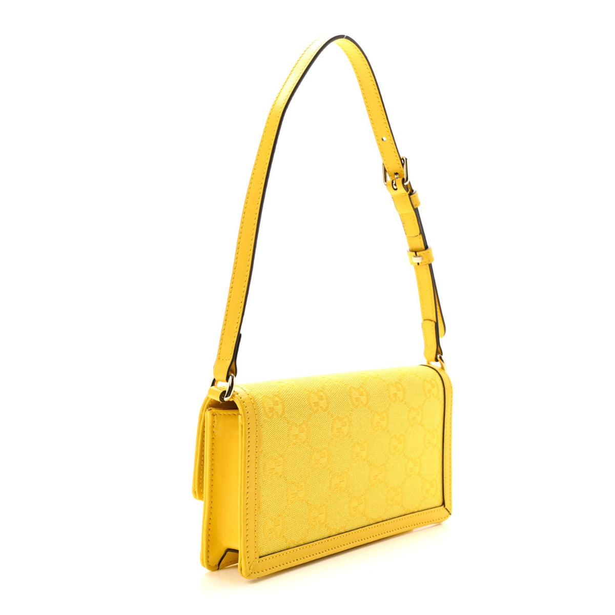 GG Monogram Scratch Lux Calfskin Mini Luce Shoulder Bag Yellow