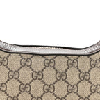 GG Supreme Monogram Textured Calfskin Web Mini Ophidia Half Moon Hobo Beige Ebony New Acero Beige Ebony New Acero