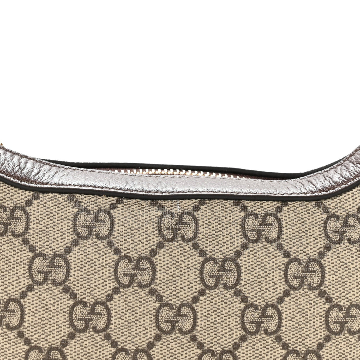 GG Supreme Monogram Textured Calfskin Web Mini Ophidia Half Moon Hobo Beige Ebony New Acero Beige Ebony New Acero