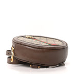 GG Supreme Monogram Web Mini Ophidia Round Backpack Brown