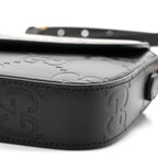 Gilbert Calfskin GG Super Mini Shoulder Bag Black