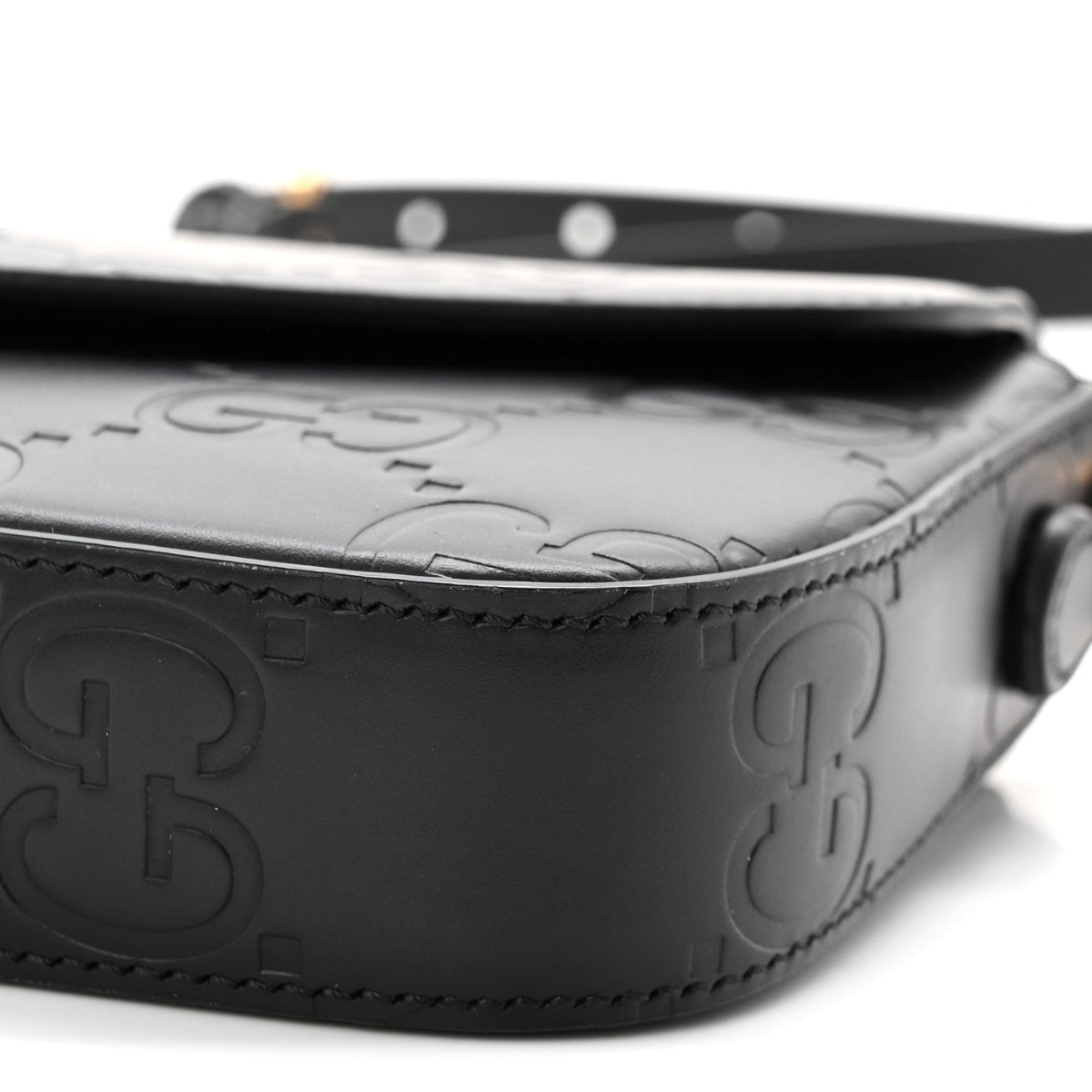 Gilbert Calfskin GG Super Mini Shoulder Bag Black