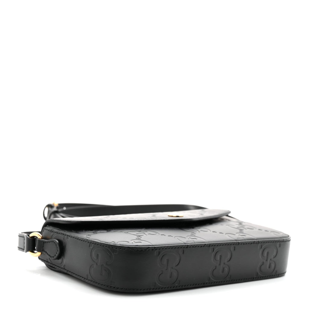 Gilbert Calfskin GG Super Mini Shoulder Bag Black