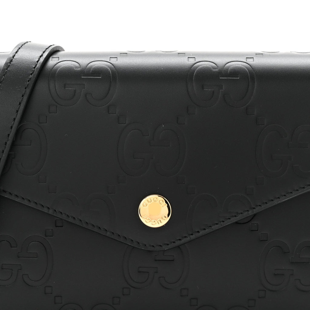 Gilbert Calfskin GG Super Mini Shoulder Bag Black