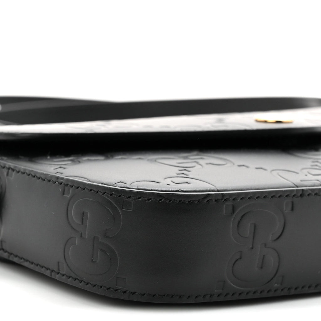 Gilbert Calfskin GG Super Mini Shoulder Bag Black