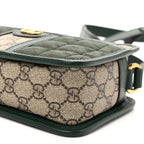 Monogram GG Mignon Textured Dollar Calfskin GG Supreme Monogram Quilted Mini GG Shoulder Bag Green Beige Ebony