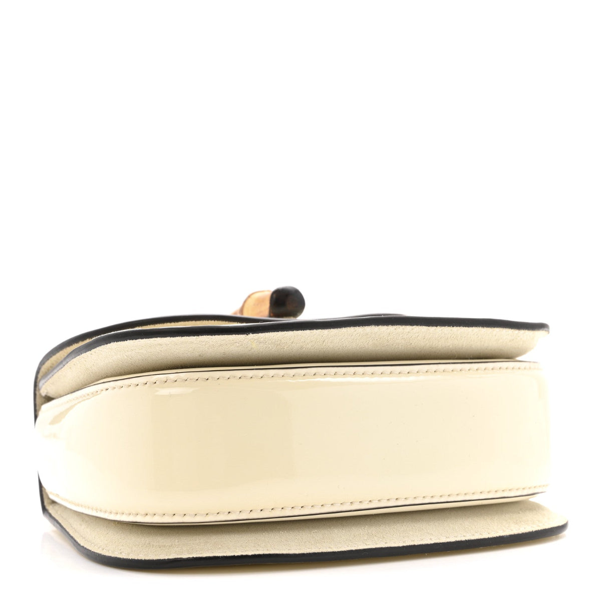 Patent Crystal Mini Bamboo 1947 Top Handle Chain Bag White