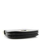 Roxy Calfskin Web Medium Studded Blondie Shoulder Flap Bag Black