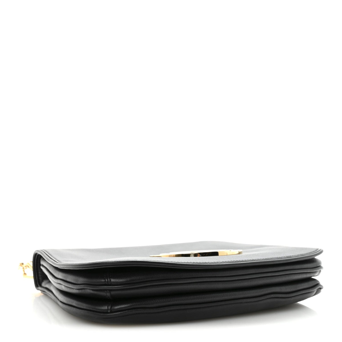 Roxy Calfskin Web Medium Studded Blondie Shoulder Flap Bag Black