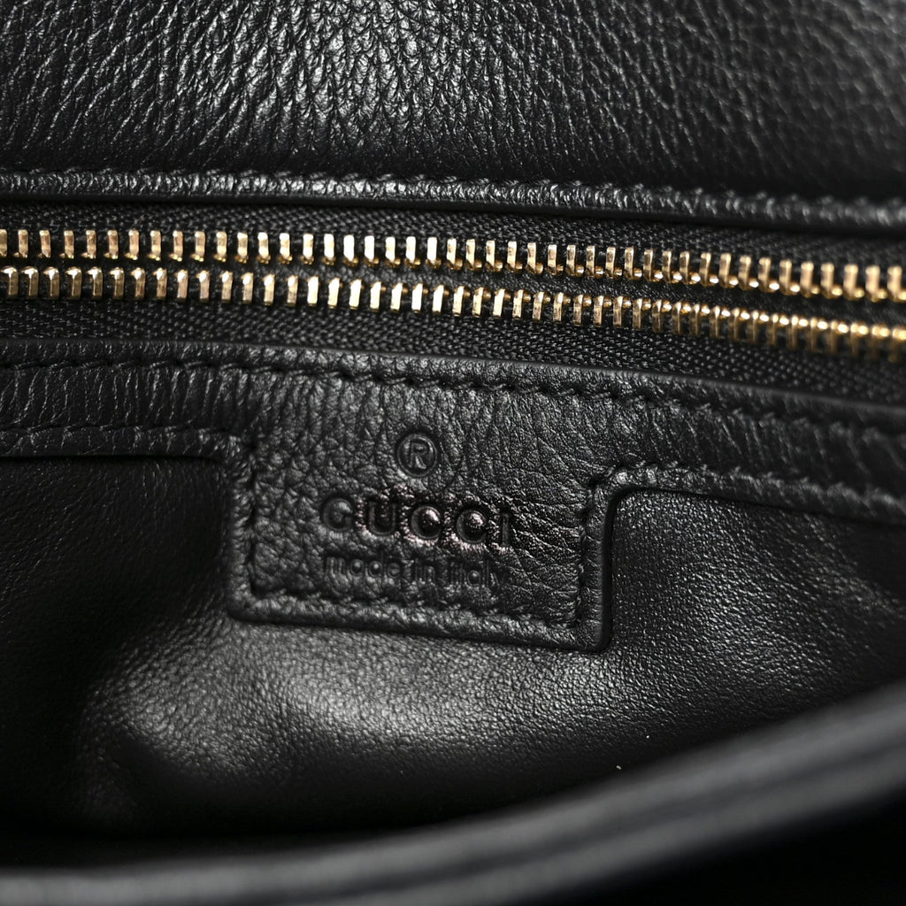 Roxy Calfskin Web Medium Studded Blondie Shoulder Flap Bag Black