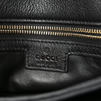 Roxy Calfskin Web Medium Studded Blondie Shoulder Flap Bag Black