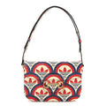 X ADIDAS Shangai Calfskin Web Trefoil Interlocking G Small Horsebit 1955 Shoulder Bag Red White Blue