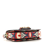 X ADIDAS Shangai Calfskin Web Trefoil Interlocking G Small Horsebit 1955 Shoulder Bag Red White Blue