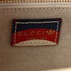 X ADIDAS Shangai Calfskin Web Trefoil Interlocking G Small Horsebit 1955 Shoulder Bag Red White Blue