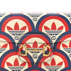 X ADIDAS Shangai Calfskin Web Trefoil Interlocking G Small Horsebit 1955 Shoulder Bag Red White Blue