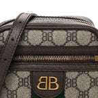 X BALENCIAGA BB Supreme Monogram Web Mini Ophidia Messenger Beige New Acero