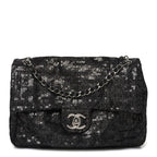 Hidden Sequin Maxi Flap Black