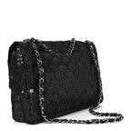 Hidden Sequin Maxi Flap Black