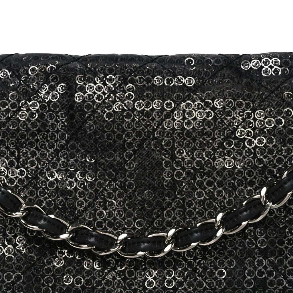 Hidden Sequin Maxi Flap Black