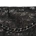 Hidden Sequin Maxi Flap Black