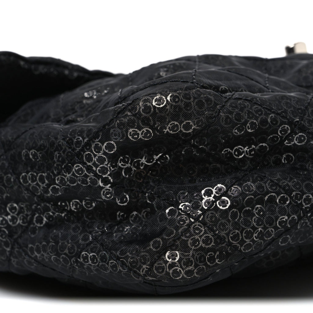 Hidden Sequin Maxi Flap Black