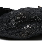 Hidden Sequin Maxi Flap Black