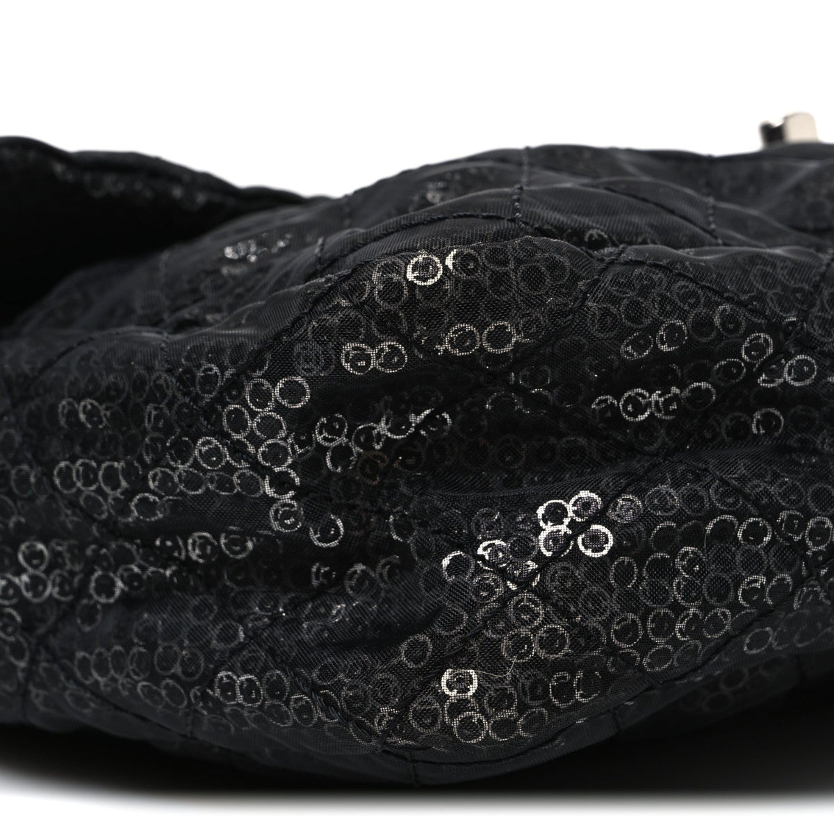 Hidden Sequin Maxi Flap Black