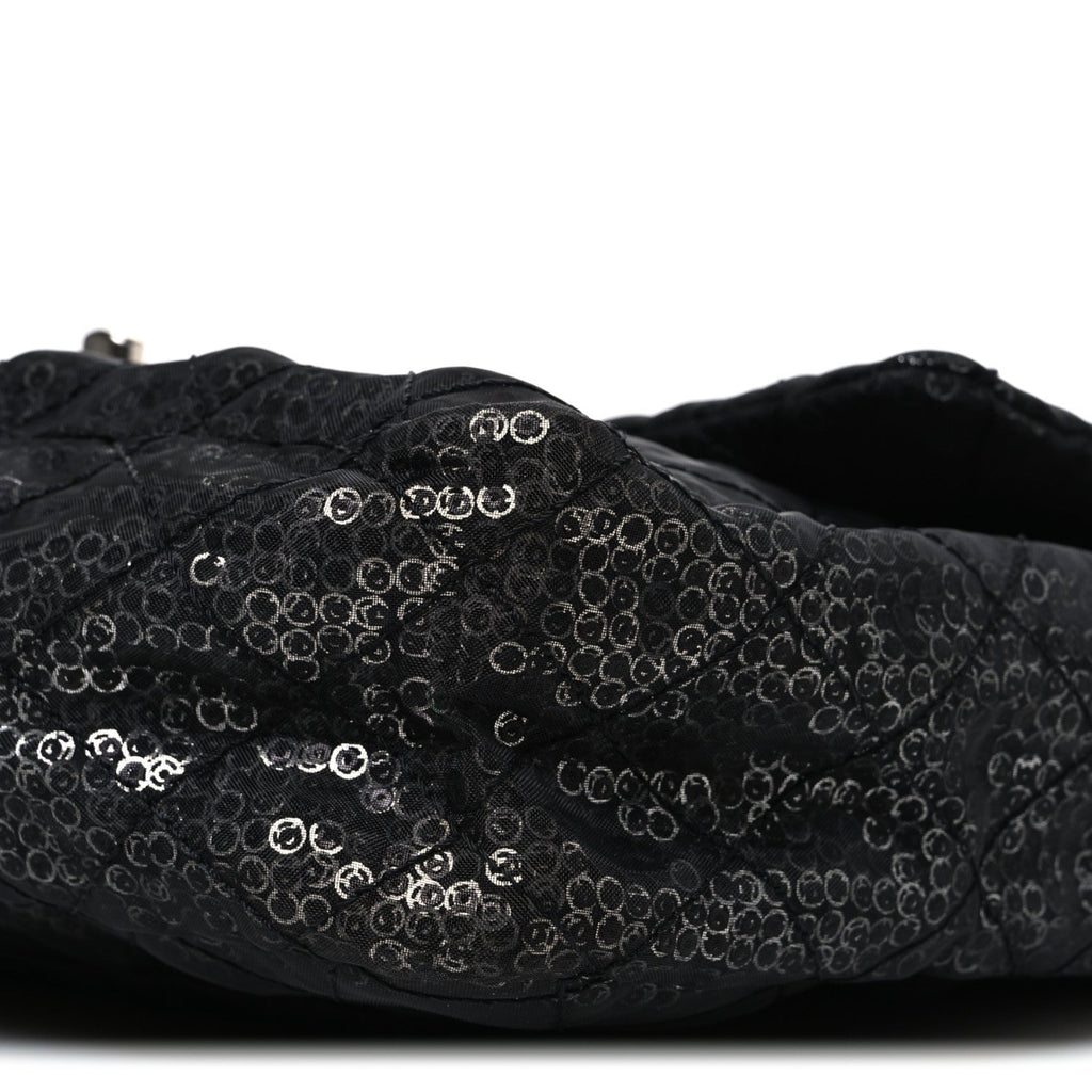 Hidden Sequin Maxi Flap Black