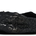 Hidden Sequin Maxi Flap Black