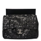 Hidden Sequin Maxi Flap Black