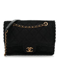 Iridescent Calfskin Small Happy Stitch Flap Black