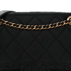 Iridescent Calfskin Small Happy Stitch Flap Black