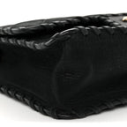 Iridescent Calfskin Small Happy Stitch Flap Black