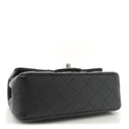 Iridescent Caviar Quilted Mini Rectangular Flap Black
