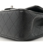 Iridescent Caviar Quilted Mini Rectangular Flap Black