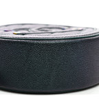 Iridescent Caviar Quilted Round Filigree Crossbody Dark Turquoise